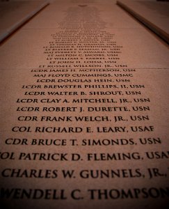 US Navy 100317-N-3857R-006 Stone tablets engraved with the names of all U.S. Naval Academy graduates who have died in military operations
