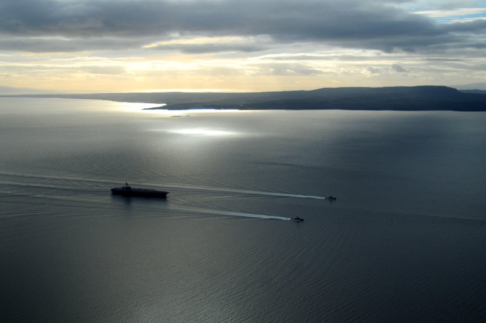 US Navy 100315-N-0808V-770 The Nimitz-class aircraft carrier USS Carl Vinson (CVN 70) performs tactical maneuvering exercises with the Chilean navy Sa'ar 4-class fast-attack craft Angamos and Casma