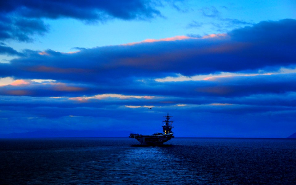 US Navy 100315-N-4774B-063 The aircraft carrier USS Carl Vinson (CVN 70) conducts tactical maneuvering exercises in the Strait Of Magellan