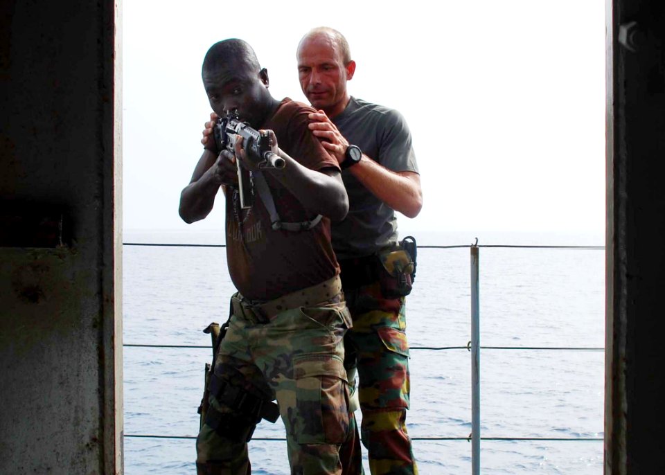 US Navy 100319-N-6138K-149 Sailors from the Togo and Benin navy receive training aboard the Belgian navy command and logistical support ship BNS Godetia (A 960) during Africa Partnership Station West