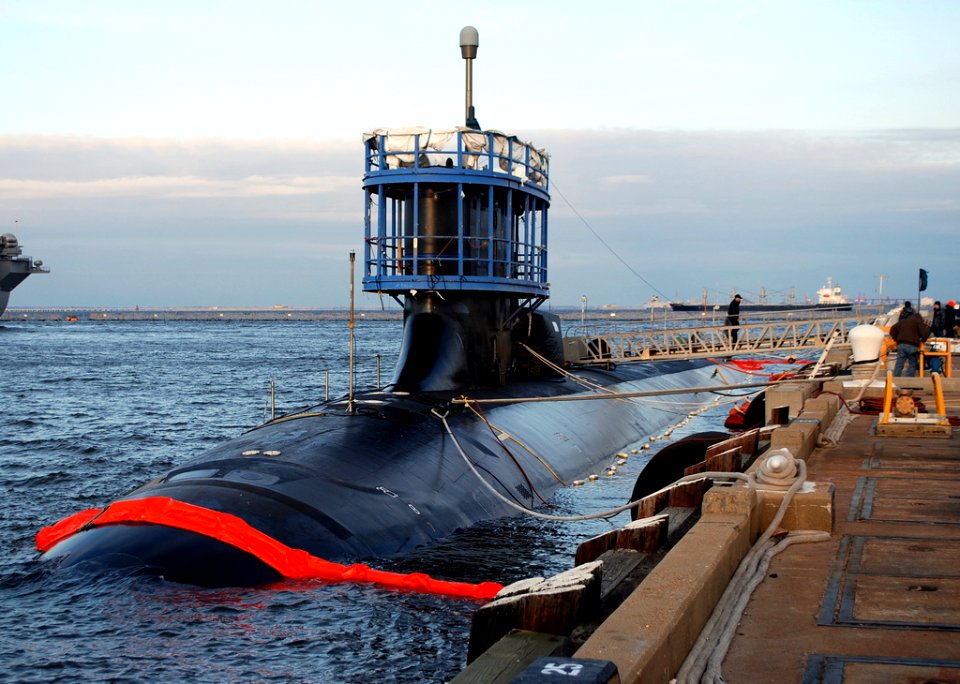 US Navy 100323-N-8750E-101 he Virginia-class attack submarine Pre-Commissioning Unit (PCU) New Mexico (SSN 779) is moored at Naval Station Norfolk