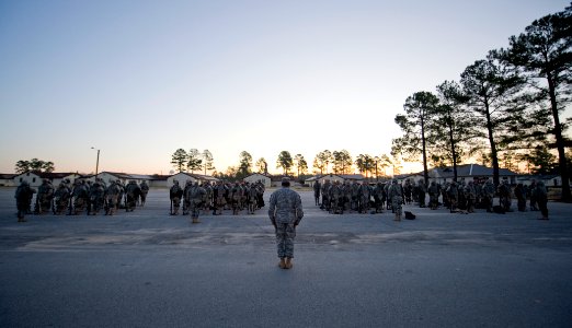 US Navy 100323-N-6932B-009 Sailors muster in formation during the U.S. Navy Individual Augmentee Combat Training course at Fort Jackson, S.C photo