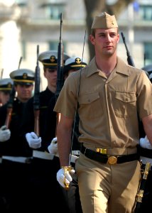 US Navy 100324-N-3857R-017 U.S. Naval Academy Midshipmen participate in a practice parade on the academy campus