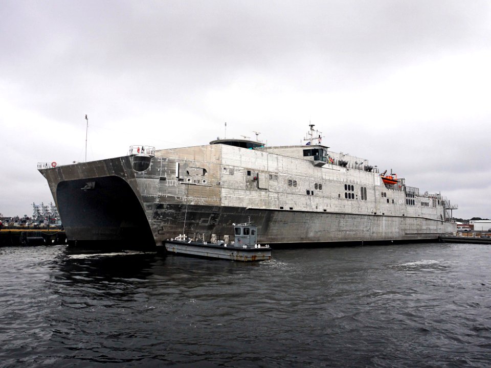 USNS Spearhead enters JEB Little Creek-Fort Story. (8498335644)