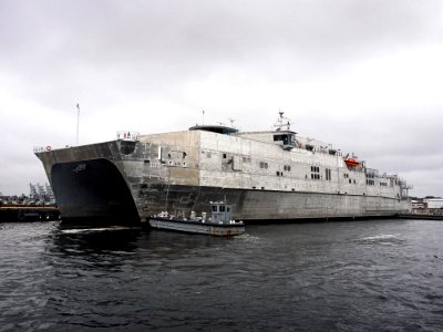USNS Spearhead enters JEB Little Creek-Fort Story. (8498335644)