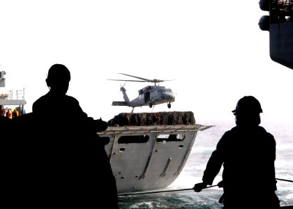 US Navy 100325-N-4236E-159 USNS Supply (T-AOE 6) performs a replenishment at sea with USS Dwight D. Eisenhower (CVN 69)
