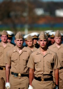 US Navy 100324-N-3857R-044 U.S. Naval Academy Midshipmen participate in a practice parade on the academy campus