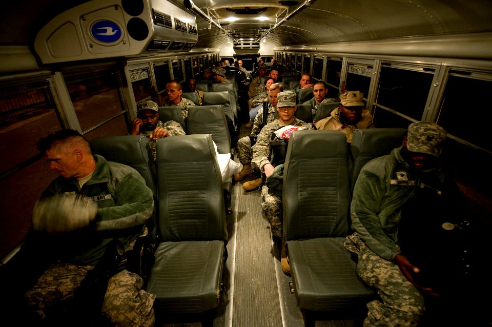 US Navy 100324-N-6932B-512 More than 100 Sailors depart McCrady Training Center at Fort Jackson, S.C. after completing U.S. Navy Individual Augmentee Combat Training