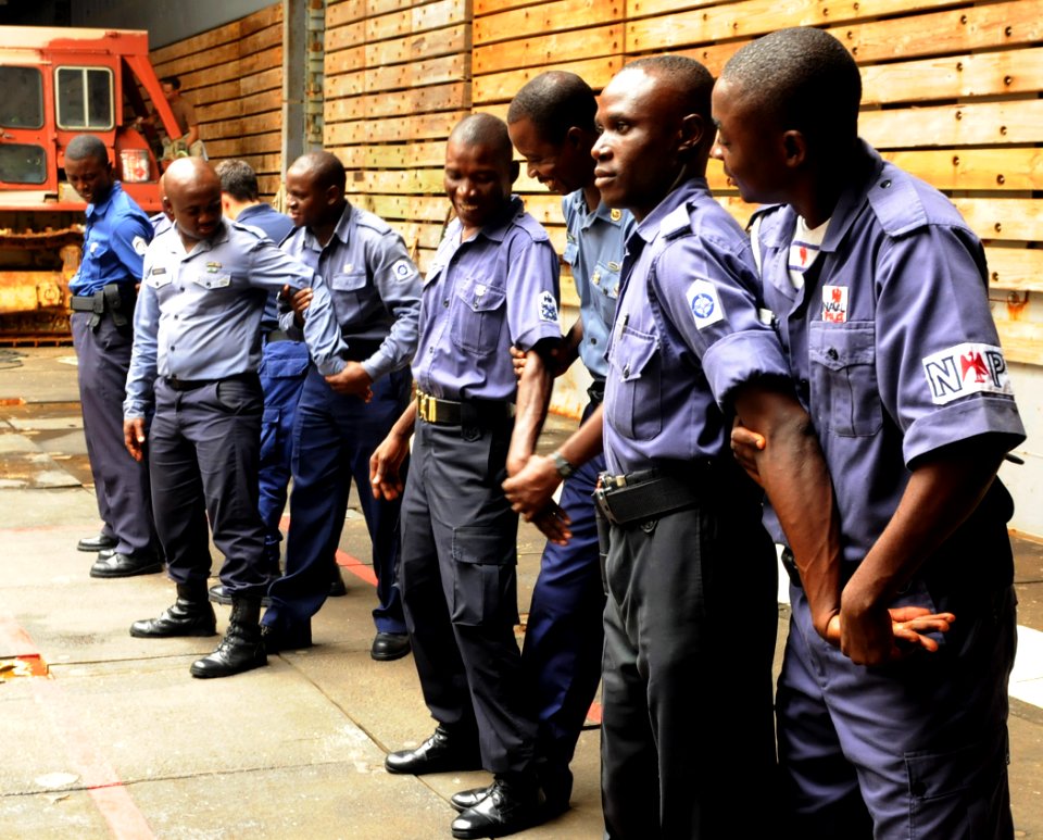 US Navy 100325-N-6676S-031 Students participating in Africa Partnership Station West practice escorting techniques taught by personnel from the U.S. Coast Guard International Training Division