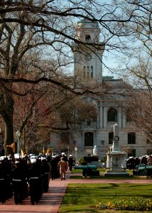 US Navy 100324-N-3857R-013 U.S. Naval Academy Midshipmen participate in a practice parade on the academy campus