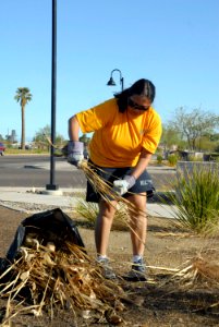 US Navy 100327-N-2389S-048 Yeoman 1st Class Lisa Collars, assigned to the Navy Operational Support Center Phoenix, participates in a community relations project during Phoenix Navy Week photo