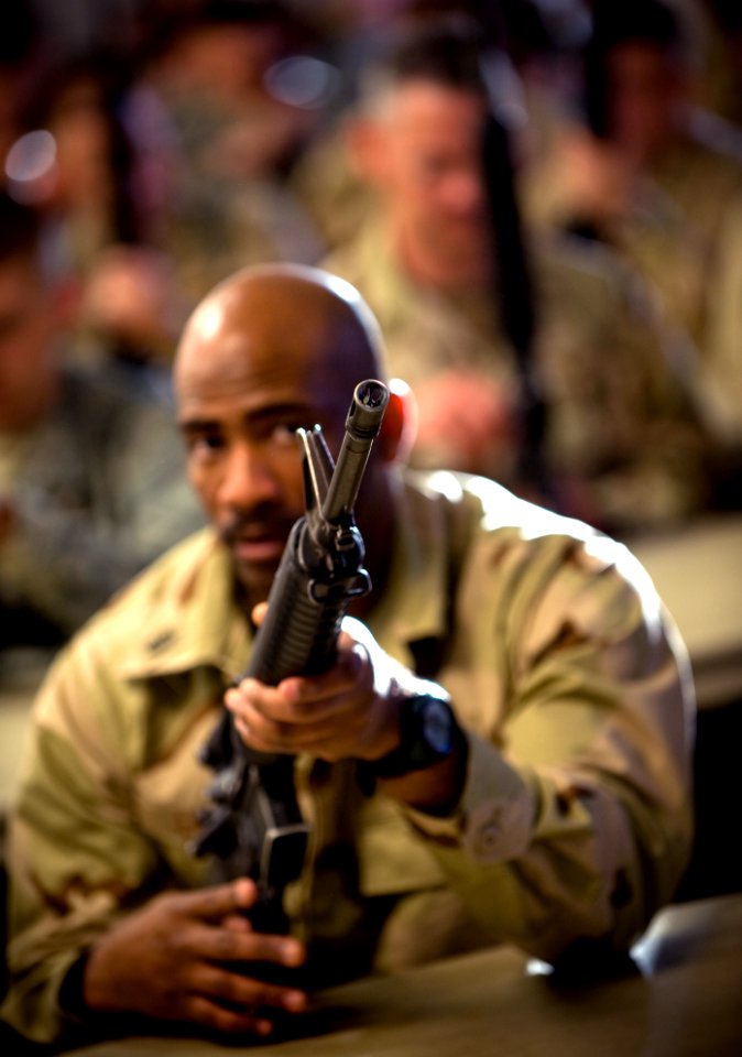 US Navy 100331-N-6932B-240 Chief Yeoman Derrick Law attends the U.S. Navy Individual Augmentee Combat Training course at Fort Jackson, S.C
