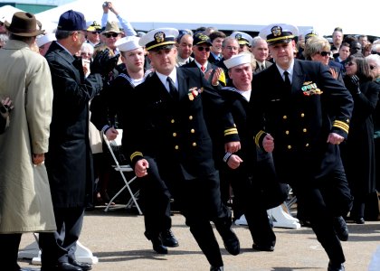 US Navy 100327-N-3154P-079 Sailors man the boat during commissioning of USS New Mexico