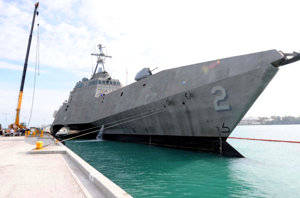 US Navy 100329-N-7653W-251 The Navy's newest littoral combat ship USS Independence (LCS 2) is moored pier side in Key West, Fla