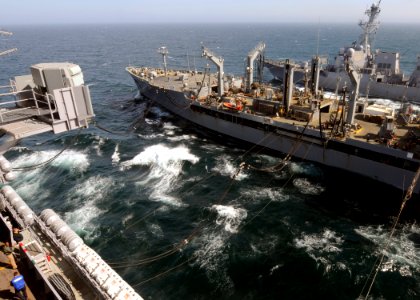 US Navy 100407-N-8913A-175 The Military Sealift Command fleet replenishment oiler USNS Big Horn (T-AO 198) pulls alongside the aircraft carrier USS George H.W. Bush (CVN 77) photo