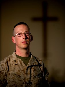 US Navy 100408-N-7090S-046 t. Paul Allen Hyder, a chaplain at Marine Corps Base Quantico, Va., provides spiritual guidance for Marines and Navy personnel photo
