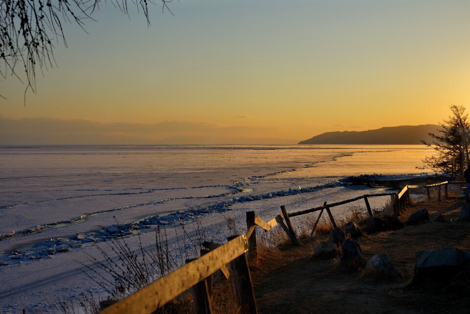 Lake landscape winter