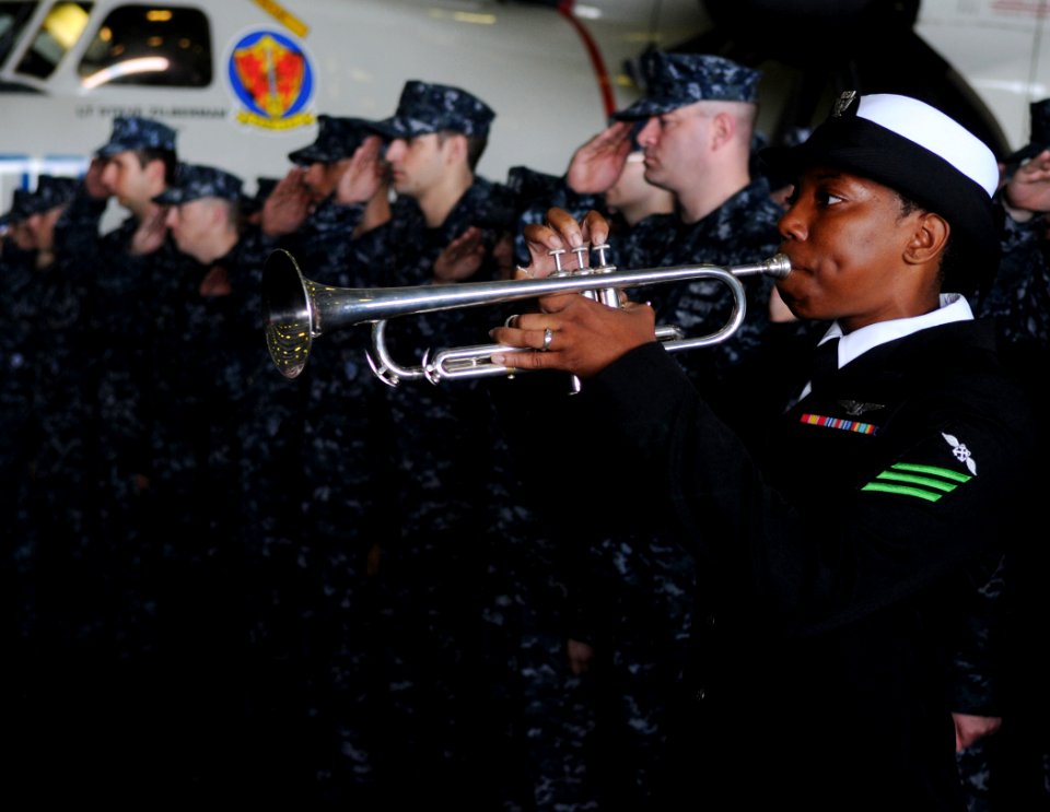 US Navy 100407-N-4236E-212 Aviation Boatswain's Mate (Handling) Airman Brittany Chambliss plays