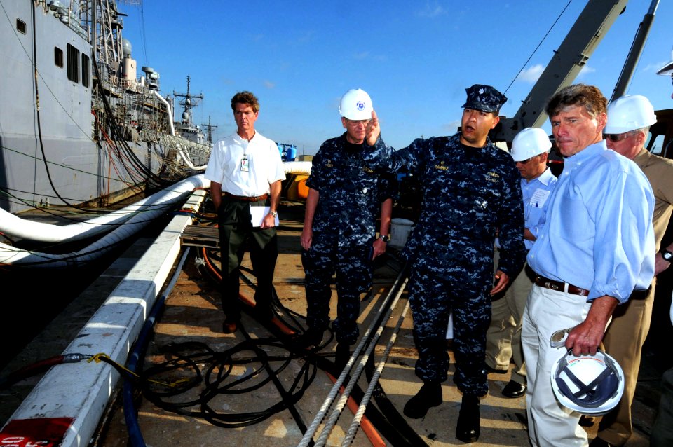 US Navy 100409-N-1522S-001 U.S. Congressmen Gene Taylor tours the guided-missile frigate USS Doyle (FFG 39)