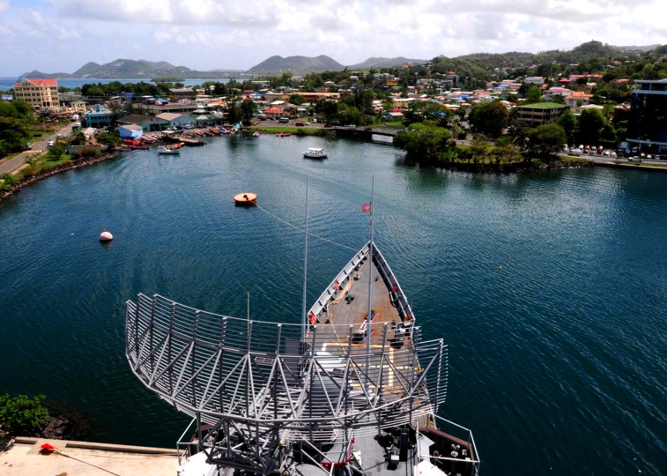 US Navy 100412-N-9301W-042 USS Klakring (FFG 42) is pier side in St. Lucia