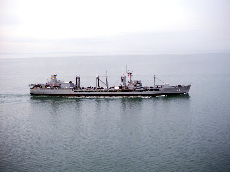 USNS Neosho (T-AO-143) underway at sea, circa in the 1980s (6392656)