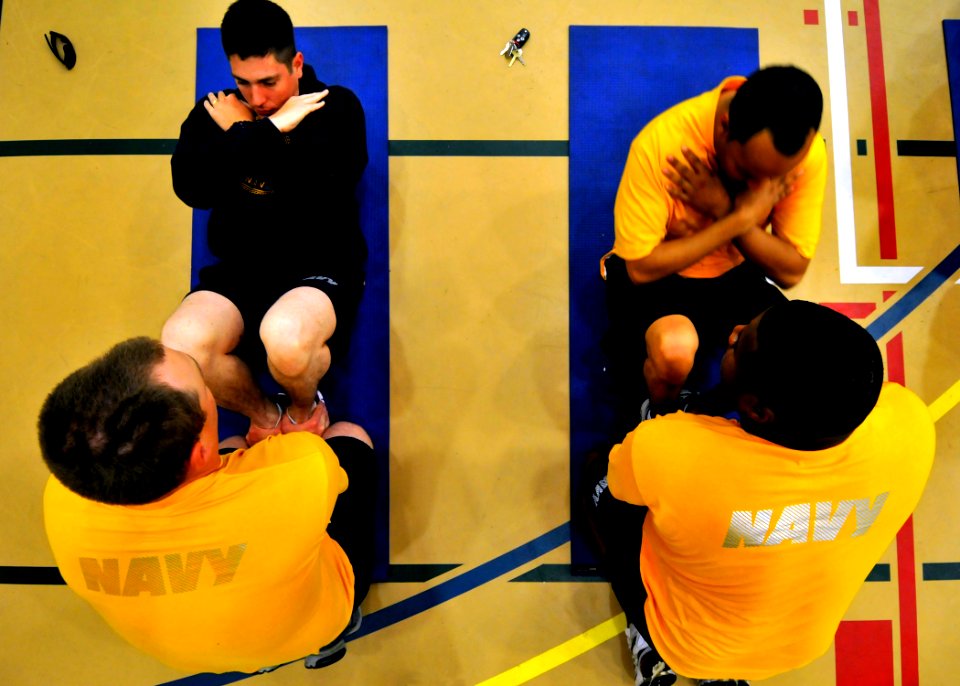US Navy 100412-N-7367K-002 Seabees participate in the 2010 Spring Physical Fitness Assessment at Naval Construction Battalion Center, Gulfport