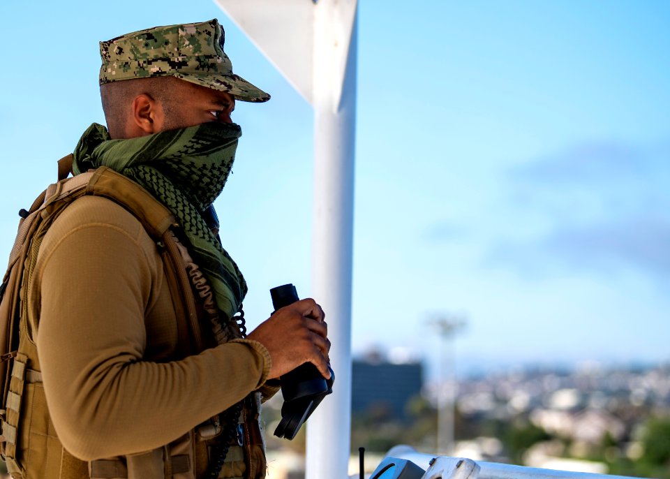 USNS Mercy Sailor Stands Watch (49771005577)