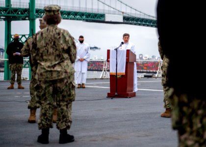 USNS Mercy Sailors Observe Easter Sunrise Service (49770245043)