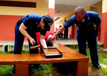 US Navy 100422-N-9301W-447 Sailors aboard USS Klakring (FFG 42) participate in a community relations project with the Brazilian navy