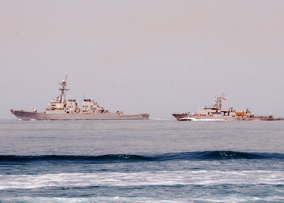 US Navy 100419-N-1082Z-204 The guided-missile destroyer USS The Sullivans (DDG 68) and the coastal patrol ship USS Typhoon (PC 5) are underway in the U.S. 5th Fleet area of responsibility
