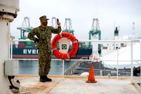 USNS Mercy Sailor Connects With Sister (49830154858) photo