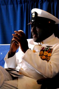 US Navy 100423-N-9818V-333 Force Master Chief Petty Officer Fred Pharr retires at the Carrier Airborne Early-Warning Squadron (VAW) 120 hangar at Naval Station Norfolk photo