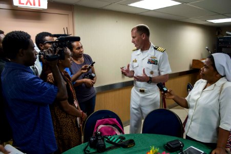 USNS Mercy holds an opening ceremony in Rabaul, Papua New Guinea during Pacific Partnership 150706-N-UQ938-092