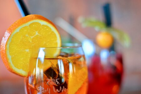 Orange beverages ice