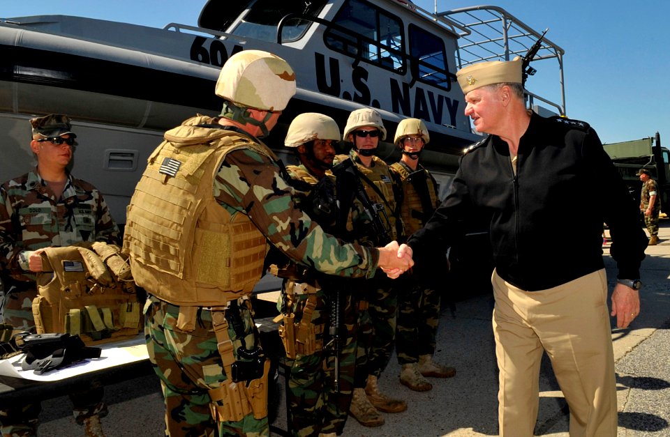 US Navy 100429-N-8273J-120 Chief of Naval Operations Adm. Gary Roughead meets with Sailors assigned to Navy Expeditionary Combat Command