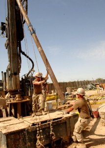 US Navy 100427-N-8816D-110 Seabees assigned to the water well detachment of Naval Mobile Construction Battalion (NMCB) 133