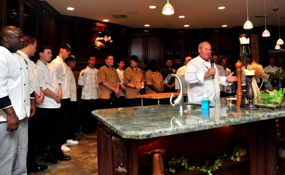 US Navy 100428-N-5812W-002 hef Hugh McCauley starts this year's Fleet Week Galley Wars competition at his facility, Hugh's Catering