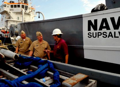 US Navy 100504-N-8273J-102 Chief of Naval Operations (CNO) Adm. Gary Roughead and Vice Adm. Kevin M. McCoy visit Gulfport Commercial Port