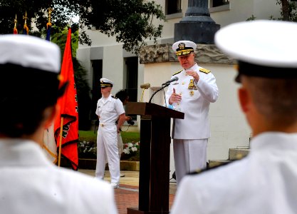 US Navy 100430-N-8273J-070 Adm. Gary Roughead speaks to the soon-to-be commissioned officers during the Naval Reserve Officers Training Corps commissioning ceremony at Florida A^M University