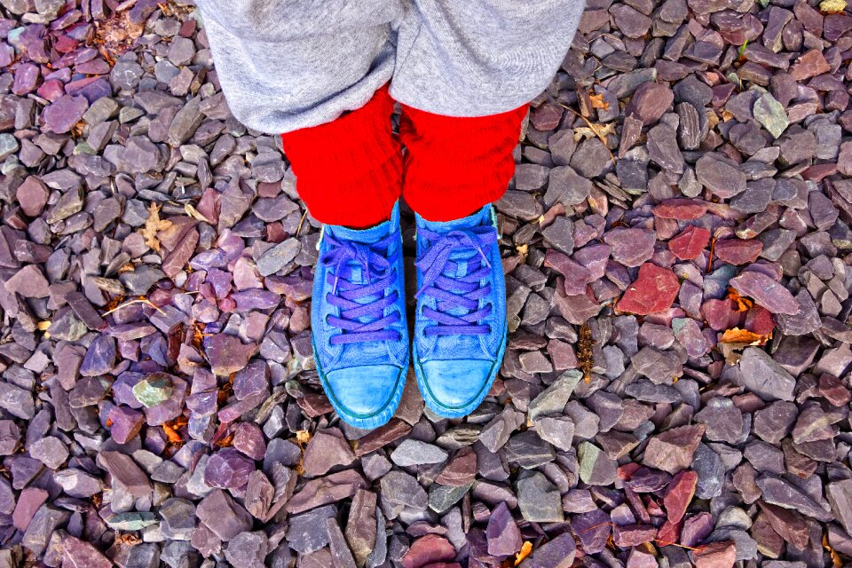 Track pants leg warmers sneakers