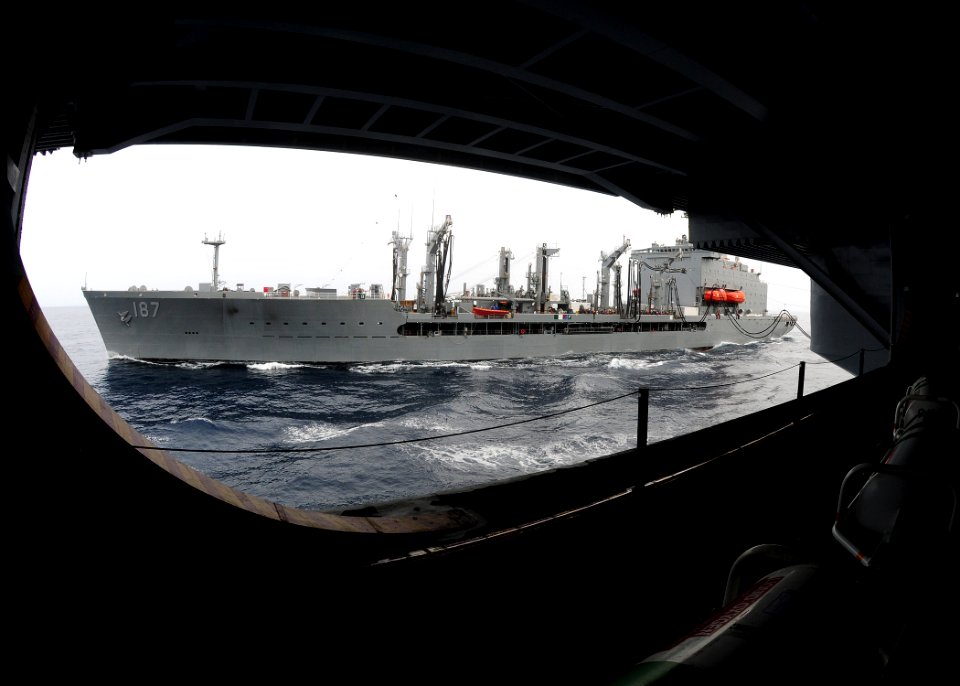 USNS Henry J. Kaiser conducts repelenishment at sea. (8723989248)
