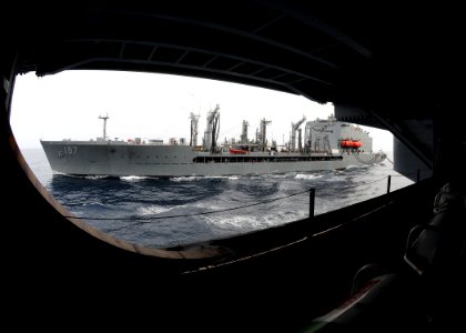 USNS Henry J. Kaiser conducts repelenishment at sea. (8723989248)