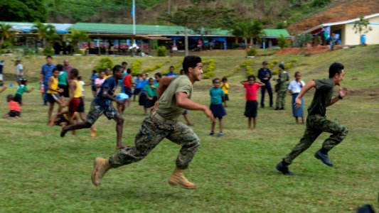 USNS Mercy crew participates in ribbon cutting ceremony for the Viani Primary School during Pacific Partnership 2015 150617-N-PZ713-391