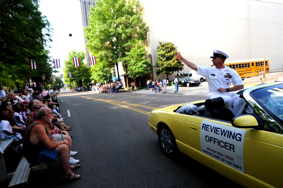 US Navy 100507-N-9818V-029 Master Chief Petty Officer of the Navy (MCPON) Rick West is Grand Marshall and Reviewing Officer of the 61st Armed Forces Day Parade