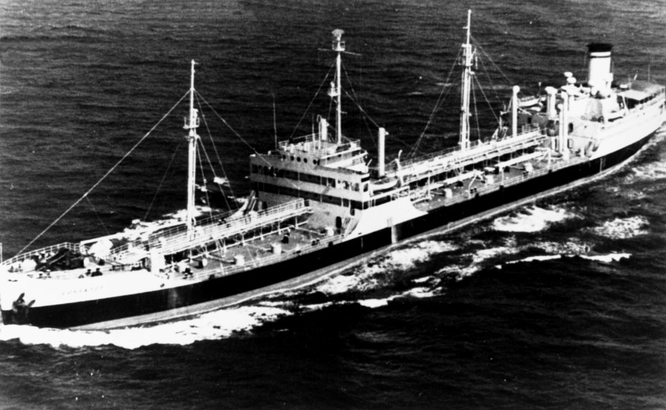 USNS Cossatot (T-AO-77) underway in the 1950s