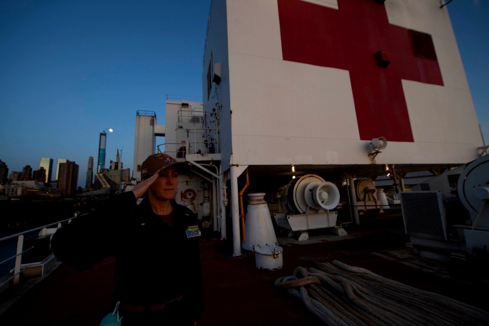 USNS Comfort Evening Colors Ceremony in New York City (49770908362)