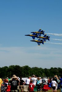 US Navy 100508-N-5208T-005 The U.S. Navy flight demonstration team, the Blue Angels, performs at the Tuscaloosa Air Show during Birmingham Navy Week, one of 20 Navy Weeks planned across America in 2010