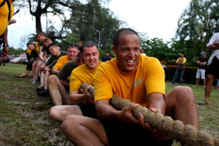 US Navy 100509-N-7699S-002 Sailors and Marines play tug-o-war during liberty against members of the Royal Brunei Navy