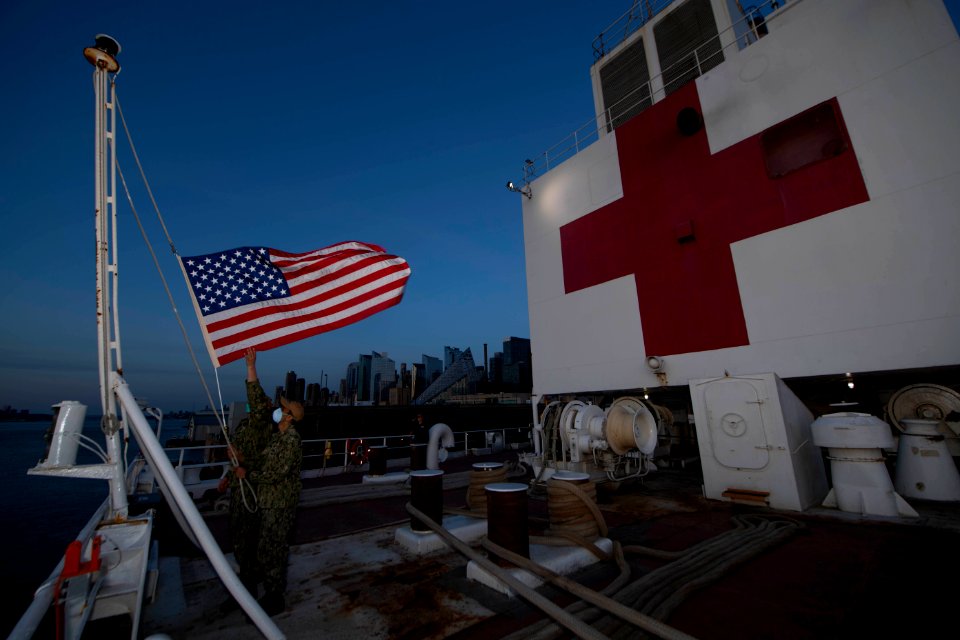 USNS Comfort Evening Colors Ceremony in New York City (49770908292)