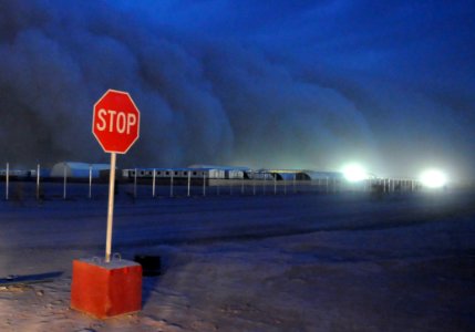 US Navy 100517-N-0475R-231 A sandstorm approaches Camp Leatherneck, Afghanistan